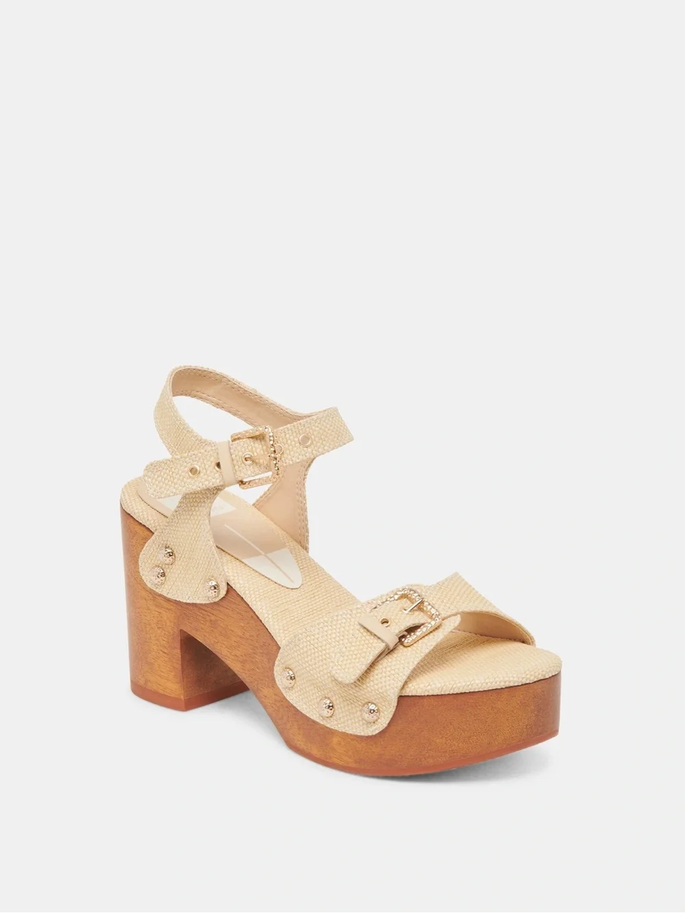 Dolce Vita Cream Platform Sandal with Buckle Accents